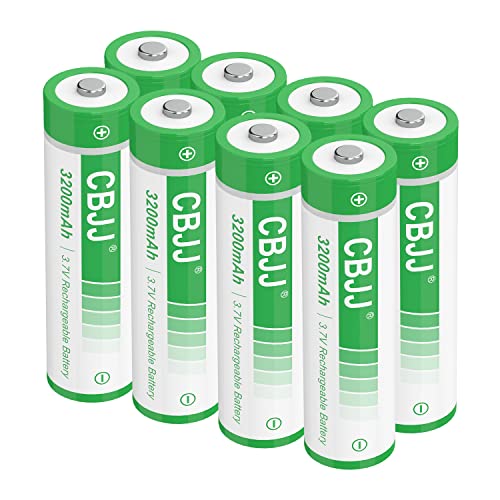 CWUU 18650 Rechargeable Battery 3.7V Rechargeable Batteries 18650 Li-ion Battery 3200mah for Flashlight, Doorbell and Household (8 Pcs,Button Top)