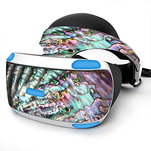 Sony Playstation VR Headset Skin Decal Vinyl Wrap - Abalone Pink Green Purple Sea Shell