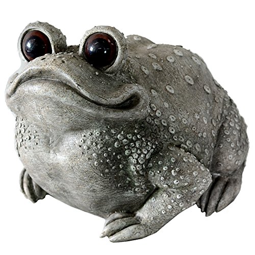Michael Carr Designs Stone Kenzie Toad Outdoor Toad Figurines for Gardens, patios and lawns (80117)