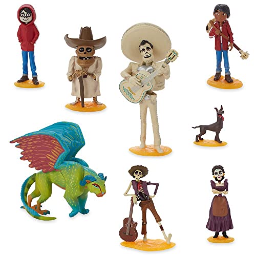 Disney Coco Deluxe Figure Play Set - Includes 10 Highly Detailed Toy Figures of Beloved Characters - Perfect for Imaginative Play and Collecting - Great Gift for Coco Movie Fans, Suitable for All Ages