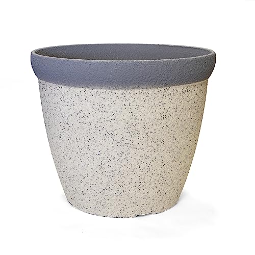 MISCO 2-Tone Desert Sand Planter, White/Stone