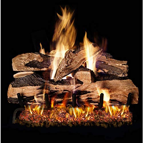 RealFyre Peterson 24-inch Split Oak Designer Plus Log Set with Vented Natural Gas G45 Burner - Match Light