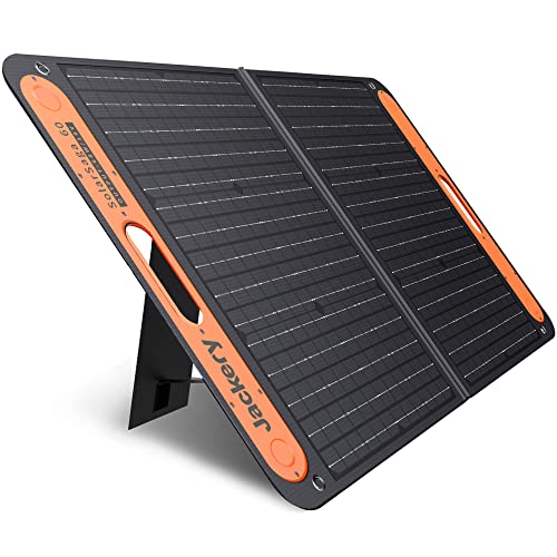 Jackery SolarSaga 60W Solar Panel for Explorer 160/240/500 as Portable Solar Generator, Portable Foldable Solar Charger for Summer Camping Van RV(Can't Charge Explorer 440/ PowerPro) Black