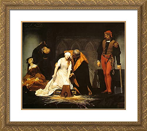 ArtDirect Delaroche, Paul 22x20 Gold Ornate Framed Art Print with Double Matting Titled: The Execution of Lady Jane Grey