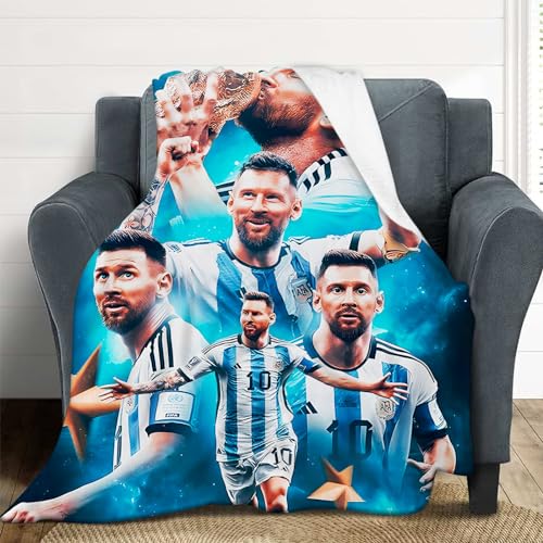 NUNETH 40 * 60 Soccer Gift Blanket Super Soft Flannel Throw Blanket Warm Comfortable Smooth Fuzzy Plush Blanket Gifts for Kids Adults All Season