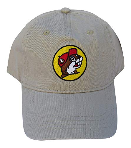 Buc-ee's Khaki Adjustable Baseball Cap with Bucky The Beaver Logo Embroidered on Front, One Size Fits All