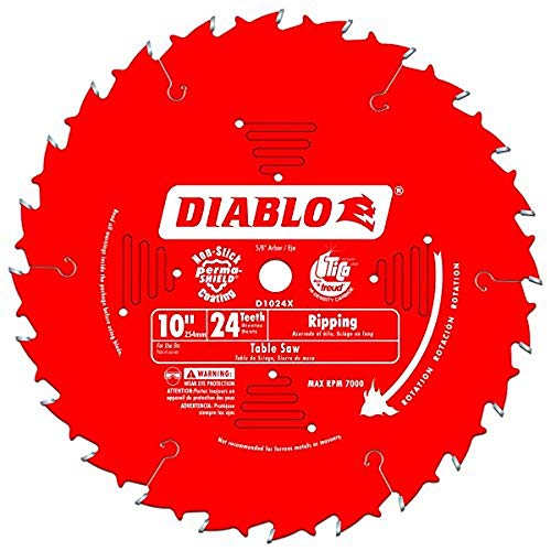 Freud D1024X Diablo 10' 24-Tooth ATB Ripping Saw Blade 5/8' Arbor