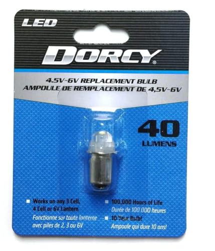 Dorcy 40-Lumen 4.5-6-Volt LED Replacement Bulb with 10-Year Lifespan, (41-1644) , Silver