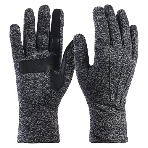 isotoner womens Womenâ€s Spandex Cold Weather Stretch With Warm Fleece Lining Gloves, Black Heather, One Size US