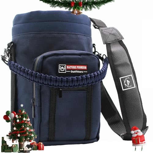NATURE PIONEOR Neoprene Insulated Water Bottle Holder with Shoulder Strap for Half Gallon 64OZ / One Gallon 128OZ Sports Water Jugs Bottles, Carrier/Pouch Sleeve for Outdoor Camping, Hiking, Fishing