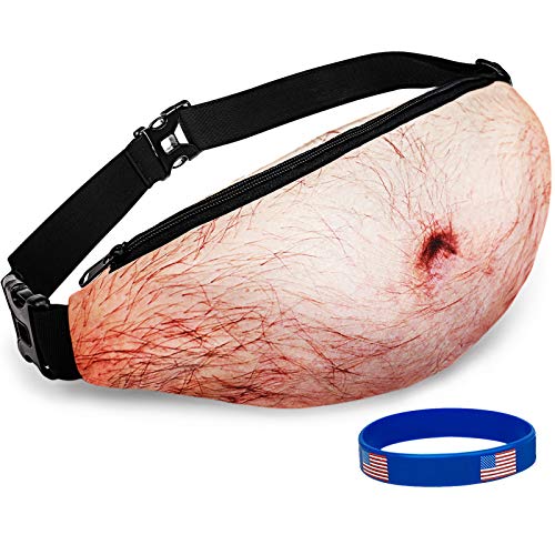 Mothers Day Gifts Funny Gifts White Elephant Gifts, Wisedom Gag Gifts Dad Bag Fanny Pack & 3D Beer Belly Waist Pack Waterproof For Women Men Christmas Stocking Stuffers for Men