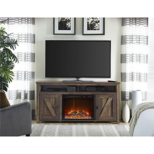 Ameriwood Home Farmington Electric Fireplace TV Console for TVs up to 60', Rustic