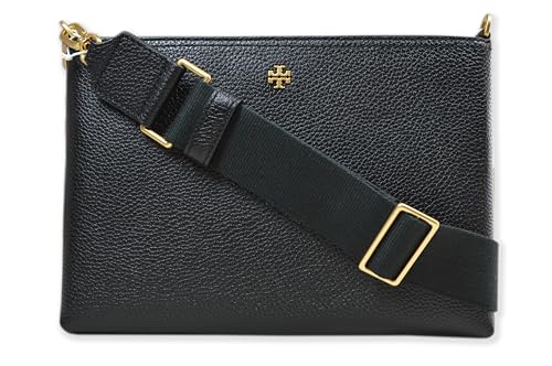 Tory Burch Womens 148314 Blake Swingpack Pebbled Leather Crossbody Shoulder Bag, (001 Black)