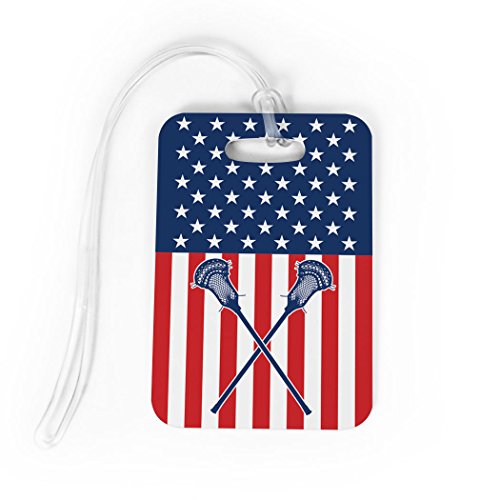 Guys Lacrosse Luggage & Bag Tag | USA Lax | Standard Lines on Back | Medium