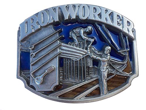 IRON WORKER TRADES OCCUPATION PEWTER BELT BUCKLE