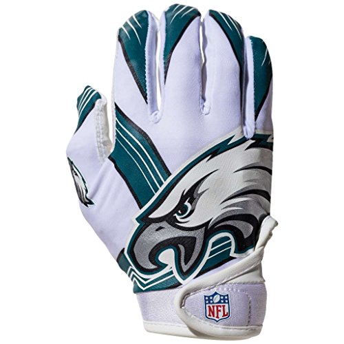 Franklin Sports Youth Football Receiver Gloves For Kids, NFL Team Logos and Silicone Palm, Youth Medium/Large
