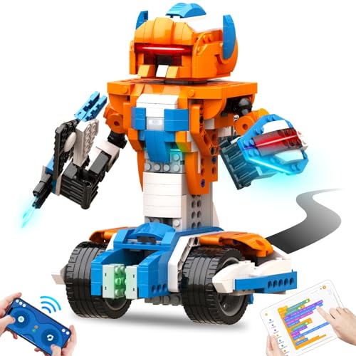 Apitor Robot X Robot Building Kit, 12 in 1 Programmable APP RC Robot/Car/Dinosaur Robotics Coding Kit, STEM Projects Educational Birthday Gifts for Boys Girls Kids Aged 8-12 (600 Pieces)