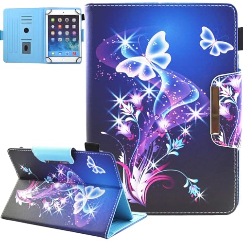 JZCreater 10 Inch Tablet Case, Universal 10 10.1 Inch Android Tablet, Multi-Angle Viewing Stand Case for All 9.5-10.5 Inch Tablet, Purple Butterfly