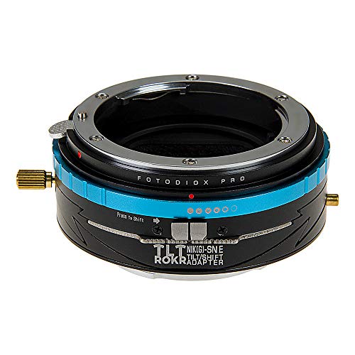 Fotodiox Pro TLT ROKR - Tilt/Shift Lens Mount Adapter for Nikon Nikkor F Mount G-Type D/SLR Lenses to Sony Alpha E-Mount Mirrorless Camera Body