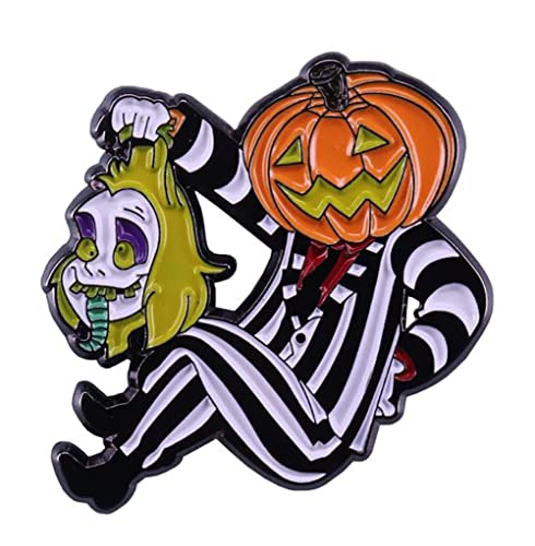 CJGKDJS Cute Pumpkin Clown Enamel Pin Horror Comedy Film Brooch Halloween Lapel Badge Pin Cartoon Halloween Party Lapel Pin Horror Gift