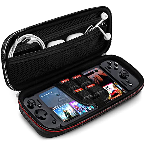 ivoler Carrying Case for RAZER EDGE Wi-Fi/5G/FOUNDERS EDITION, GAMING HANDHELD 6.8''2022 Portable Hard Shell Pouch Carrying Travel Game Bag for RAZER EDGE Accessories Holds 4 Game Cartridge (Black)
