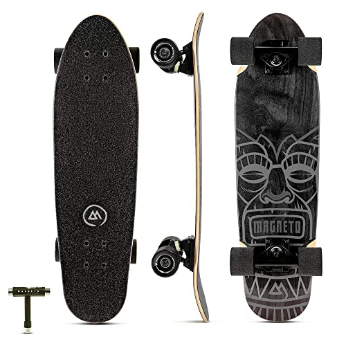 Magneto Complete Skateboard | 27.5' x 7.5' | Canadian Maple Wood | 60 MM Urethane Wheels | Double Kick Concave Deck | Kids Skateboard Cruiser Skateboards | Skateboard for Beginners, Teens & Adults
