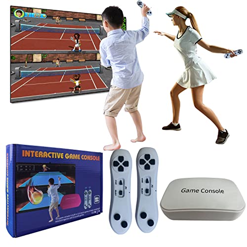 YRPRSODF TV Game Console Built in 883 Games, 2 Players Retro Video Game Machine with 2.4G Wireless Handheld Gamepad Somatosensory Control,HD Plug and Play, Kid Adult Interactive&Puzzle Game,Grey