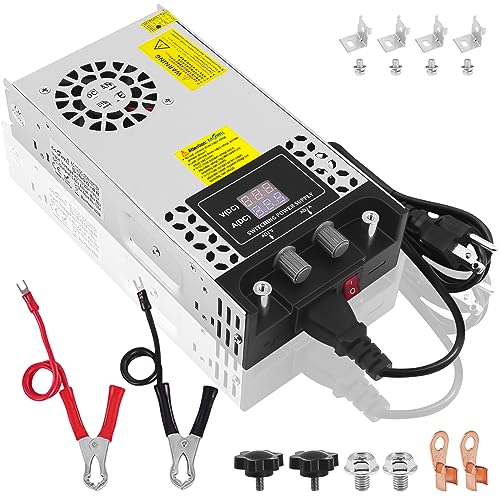 EAGWELL 48 Volt Adjustable Power Supply, SMPS 110V AC to DC 0-48V Buck Converter 0-12.5A Volt Amp Adjustable Adapter Regulated 5V 12V 24V 36V 48V Switching Power Supply Switch Transformer Max 600W