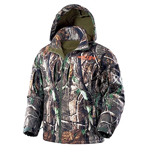 NEW VIEW Quiet Hunting Jacket for Men, Warm Camo Jacket with Fleece Lining, Water-resistant Hunting clothes