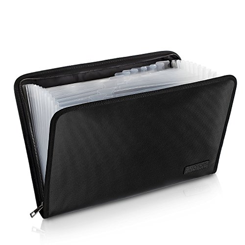 Fireproof File Folder Fireproof Fire and Water Resistant Money Document Bag with A4 Size 13 Pockets Zipper Closure Non-Itchy Silicone Coated Portable Filing Organizer Pouch(14.3' x 9.8')