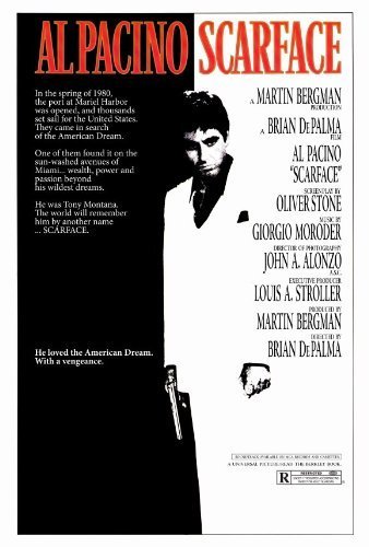 Scarface Movie Poster (27 x 40 Inches - 69cm x 102cm) (1983) -(Al Pacino)(Steven Bauer)(Michelle Pfeiffer)(Robert Loggia)(F. Murray Abraham)(Mary Elizabeth Mastrantonio)