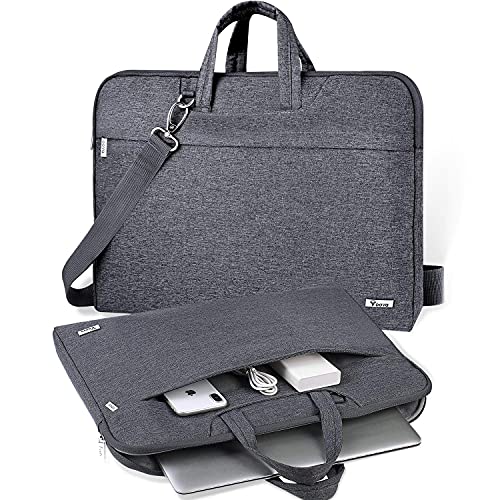 V Voova Laptop Bag Carrying Case 13 13.3 14 inch with Shoulder Strap, Slim Computer Sleeve Compatible for MacBook Air 13 M1/M2, MacBook Pro 13/14 2021, 13.5' Surface Laptop, Chromebook 14, Grey