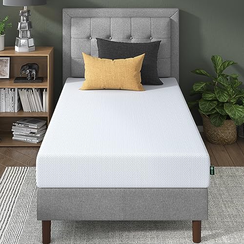 ZINUS 8 Inch Green Tea Cooling Gel Memory Foam Mattress, Fiberglass Free, Cooling Gel Foam, Pressure Relieving, CertiPUR-US Certified, Bed-in-a-Box, Twin , White