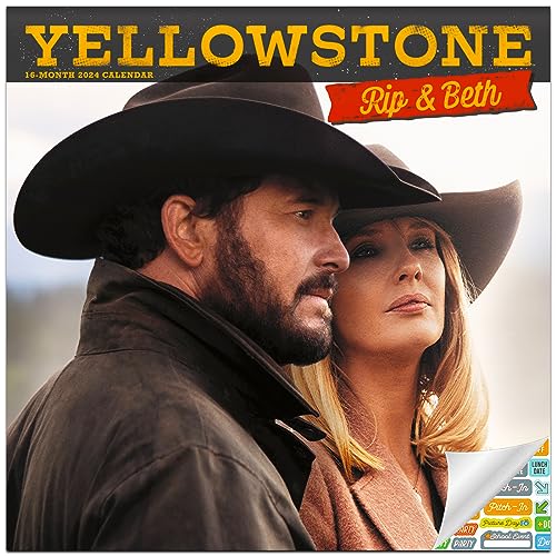 Yellowstone Calendar 2024 - Deluxe 2024 Yellowstone Rip and Beth Wall Calendar Bundle with Over 100 Calendar Stickers (Yellowstone TV Show Gifts, Office Supplies)