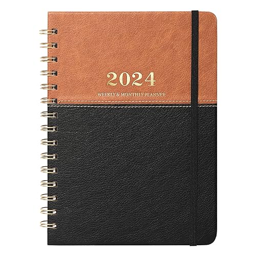 2024 Planner - 2024 Planner Weekly and Monthly, 2024 Calendar Planner from January 2024 to December 2024, Agenda 2024 with Elastic Closure, Inner Pocket, 6.1'' x 8.3''