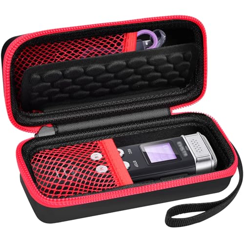 Case for G 48GB Digital Voice Recorder, Fits for EVISTR for EVIDA for Aomago for Dgtenk for Aiworth for Sony ICD-PX370/ 470/560 Activated Recorder with Playback, USB, MP3, Audio Recorder Box(Red)