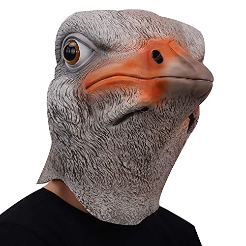 ifkoo Funny Ostrich Mask Latex Rubber Animal Bird Head mask For Halloween Cosplay Costume Party Props (Ostrich)