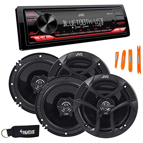 JVC KD-X270BT Digital Media Receiver W/Bluetooth, USB, JVC Remote App + Two Pairs of JVC 6.5' Speakers