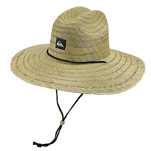 Quiksilver mens Pierside Straw Lifeguard Beach Sun Hat, Natural/Black, Large-X-Large US