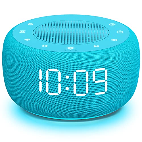 BUFFBEE Loud Alarm Clock for Heavy Sleepers - Clock Radio with High Fidelity Sound, 4 Wake Up Sounds, Full Range Dimmer, 7 Colors Night Light, Small Size for Bedside, Bedrooms