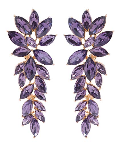 YouBella Fashion Jewelry Bollywood Stylish Crystal Dangler Earrings for Women and Girls (Purple)