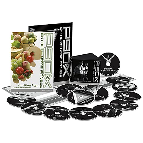 P90X DVD Workout Base Kit, Home Gym Bodyweight Exercise Program, No Workout Equipment Needed, Nutrition Guide Included, 12 Fitness DVDs