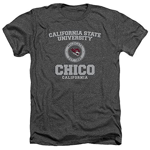 California State University Chico Official Circle Logo Unisex Adult Heather T Shirt,Charcoal Heather, Medium
