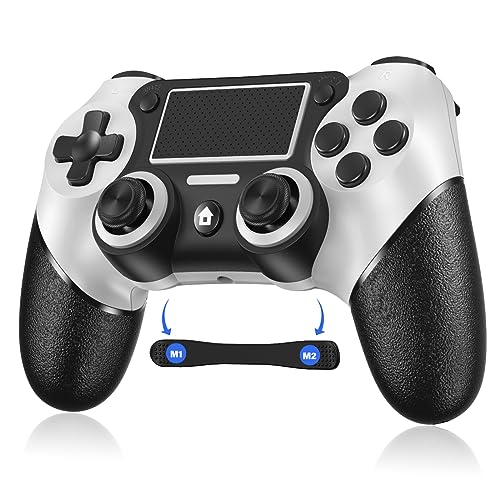 Wireless controller for PS4, P4 controller compatible p4 / 3/pro/slim/pc, wireless P4 controller with dual vibration, 6-axis gyro sensor, Turbo, type-c port, Macro Programming [Latest upgrade]