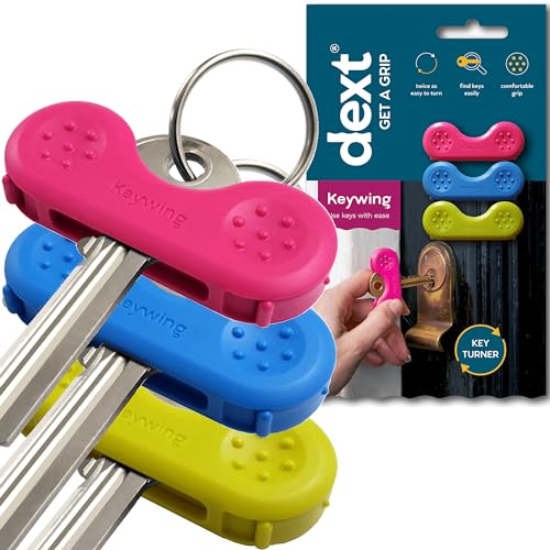 Keywing Key Turner Aid 3 Pack. Makes Keys so Much Easier. Perfect Key Cover Cap for Rheumatoid Arthritis, MS or Parkinsons Gift, Elderly with weak Hands.