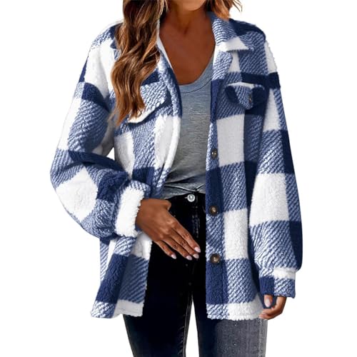 The Black Deals Friday 2023 Plaid Shirts for Women Fannal Open Front Top Fashion Plaid Loose T-Shirt Long Sleeves Outwear Loose Casual Cardigan Cyber 2023 Monday Deals
