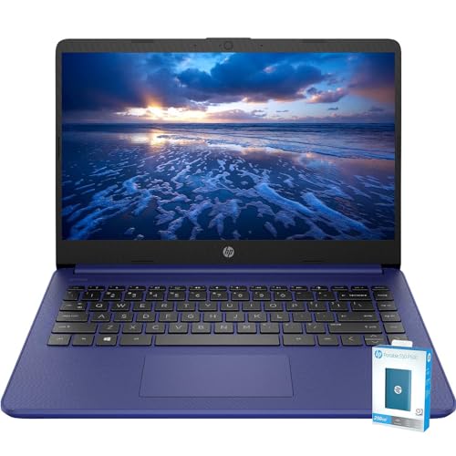 HP 2022 Premium 14-inch HD Thin and Light Laptop, Intel Dual-Core Processor, 16GB RAM, 64GB Storage, Long Battery Life, Webcam, Bluetooth, HDMI, Wi-Fi, Indigo Blue, Windows 10 + 1 Year Microsoft 365