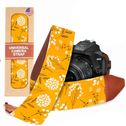 Art Tribute Camera Strap Shoulder Strap Belt For All DSLR and Mirrorless Camera Including Binoculars Universal Strap Yellow Spring Flowers Neck Belt Best Gift for Men & Women Photographers