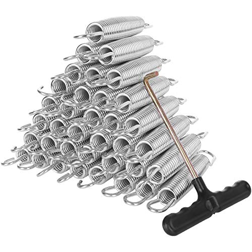 40 Pack Trampoline Springs 5.5” Heavy Duty Galvanized Steel Replacement Trampoline Parts Springs with T Hook, Great for Outdoor Trampoline Aotob, Skywalker, JumpKing, UpperBounce, SkyBound