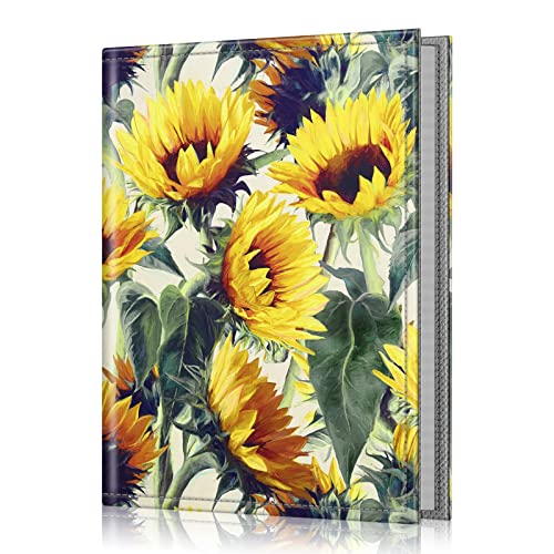 Fintie Photo Album 4x6 Photos - 52 Photos Small Mini Capacity Premium Vegan Leather Cover Photo Album, Portable Wallet Photo Album for Family Wedding Boys Girls, Sunflowers